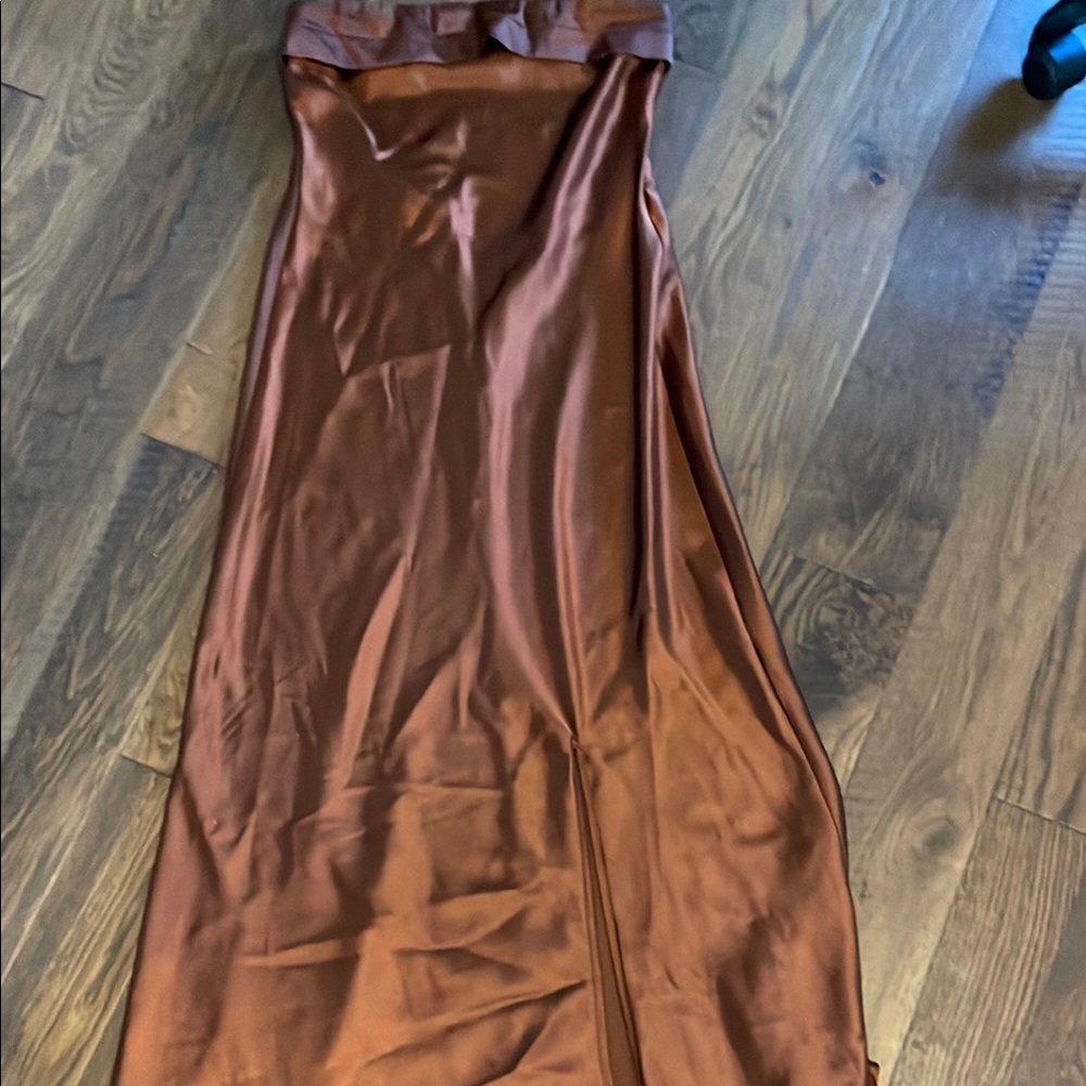 Elegant Satin Brown Skirt